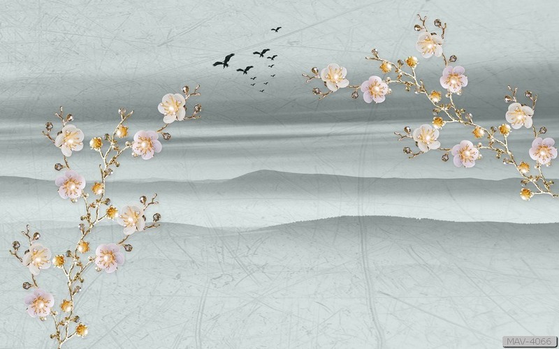 Cành hoa mai trắng phong cách nhật - tối giản MAV-4066